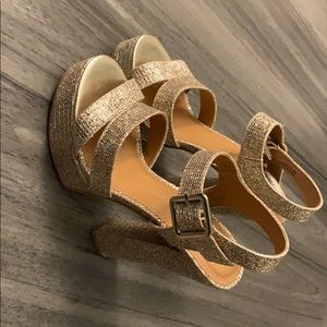 Chinese Laundry Sparkly Gold Party Heels Sz 6.5
